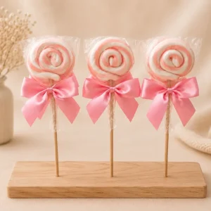 Swirl Lolly Roze/wit
